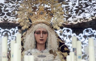 Virgen de la Encarnaciu00f3n de la Hermandad del Cristo del Amor de Cu00f3rdoba (Espau00f1a). Foto: Hermandad del Cristo del Amor.  