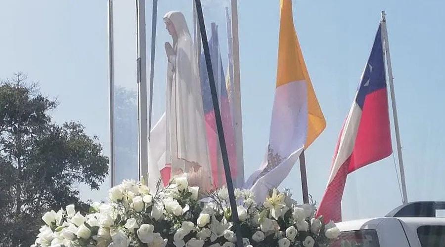 Virgen peregrina de Fátima en Diócesis de Rancagua. Crédito: Misión Fátima Chile.?w=200&h=150