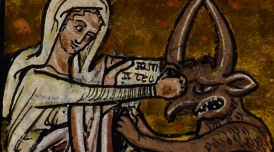 Virgen golpeando al Demonio - Ilustración de William de Brailes Siglo XIII / Foto: Dominio Público?w=200&h=150