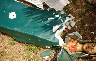 Imagen de la Virgen de Guadalupe destruida / Foto: Parroquia Nuestra Seu00f1ora de Guadalupe - Balconcillo 