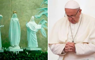 La Virgen de Knock. Cru00e9dito: Dominio pu00fablico / Papa Francisco. Cru00e9dito: Daniel Ibu00e1u00f1ez (ACI Prensa) 