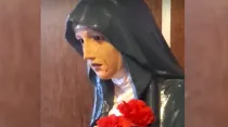 Imagen de Virgen que llora en Argentina / Crédito: Captura Youtube