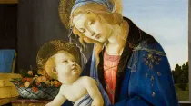 Virgen María y el niño. Pintura de Sandro Boticelli, dominio público