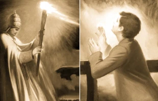 Representaciu00f3n de la visiu00f3n mu00edstica de Domingo Savio sobre Inglaterra. Cru00e9dito: sdb.org 