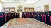El Papa con los obispos de Chile durante su visita Ad Limina en febrero de 2017. Foto: Iglesia de Santiago