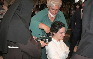 Sor Maru00eda de los Milagros del Divino Amor durante sus votos. Cru00e9dito: Diu00f3cesis de Cartagena (Espau00f1a).  