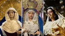Tres incendios dañan a Vírgenes en la Semana Santa en España. Crédito: Hermandad del Martes Santo (Chiclana), Cofradía de la Virgen del Rocío (Vélez) y Parroquia Virgen de Gracia (Almadén).