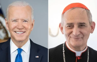 Joe Biden y el Cardenal Matteo Zuppi. Cru00e9dito: Dominio Pu00fablico/ Quirinale.it 