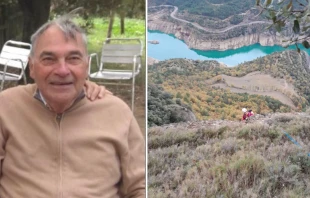 P. Xavier Castellu00f3. Cru00e9dito: Municipio San Lorenzo de Moru00fanys. / Bomberos buscan al sacerdote en el peru00edmetro del pantano de la Llosa del Cavall. Cru00e9dito: Bomberos de Cataluu00f1a. 