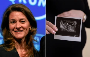 Gates destinará 200 millones de dólares a organizaciones que promueven la “libertad reproductiva” de las mujeres, incluidos el aborto y los anticonceptivos. Crédito: World Economic Forum - Wikimedia Commons, CC BY-SA 2.0 (izquierda) /  Volodymyr Hryshchenko - Unsplash (derecha).