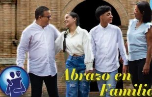 Detalle del afiche de la campaña del Abrazo en Familia en Venezuela Crédito: Área de Familia y Vida de la CEV