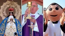 Foto : Virgen de la Salud,el Papa con el cáliz y muñeco seminarista / Crédito : Captura de Youtube (CTV) -  David Ramos y Alan Holdren (ACI Prensa)