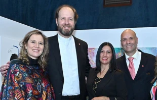 María Inés Espinosa, Padre Astolfo Moreno, Sandra Tamayo y Pedro Niño Crédito: ACN