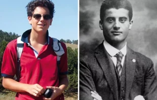 De izquierda a derecha: Carlo Acutis y Pier Giorgio Frassati vivieron en épocas diferentes, pero compartieron la pasión de vivir su fe al máximo. Crédito: Dominio público y cortesía de la familia Acutis.