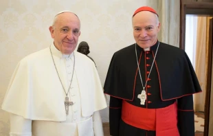 El Papa Francisco junto al Cardenal Aguiar Retes en 2018. Crédito: Vatican Media