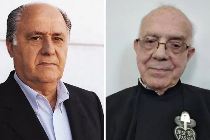 Amancio Ortega, fundador de Inditex, y el P. Jorge Manuel López Neira, pasionista.
