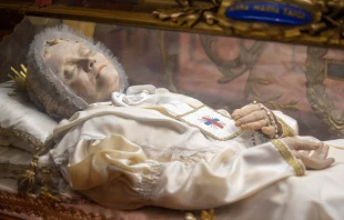 Los restos de la Beata Ana María Taigi descansan en la Basílica de San Crisógono en Roma Crédito: Daniel Ibáñez/ EWTN News