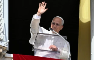 Papa León XIV desde la Plaza de San Pedro. Crédito: Vatican Media