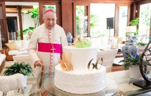 Mons. Ramón Benito de la Rosa Carpio, Arzobispo Emérito de Santiago de los Caballeros (Rep. Dominicana), celebra 60 años de sacerdote Crédito: Pablo Fernández.