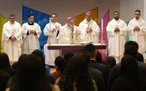 Mons. Alfredo Espinoza, Arzobispo de Quito, en la Misa de inauguración del congreso de docentes católicos.