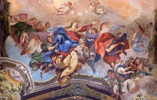 Asunción de la Virgen María, fresco de la Basílica de San Petronio en Bolonia (Italia). Crédito: Zvonimir Atletic/Shutterstock.