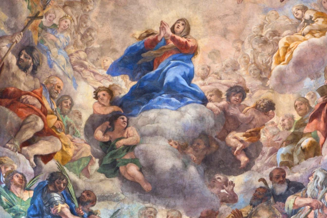 Pintura de Pietro da Cortona en la iglesia de Santa María de Vallicella.