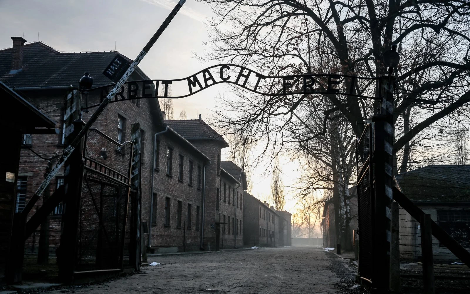 El sol sale sobre la puerta principal en la que se lee el letrero “Arbeit Macht Frei” (“El trabajo hace libre”) del Museo del campo de concentración y exterminio alemán nazi de Auschwitz-Birkenau en el 80º aniversario de la liberación del campo, lunes 27 de enero de 2025.?w=200&h=150