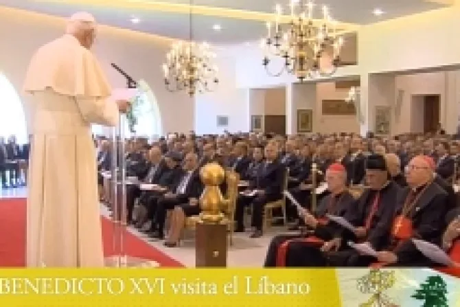 TEXTO: Discurso del Papa a miembros del gobierno del Líbano, cuerpo diplomático, líderes religiosos y representantes del mundo de la cultura