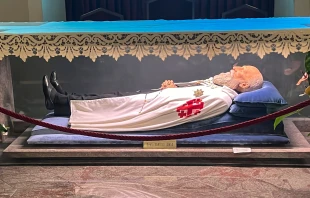 Santuario de la Basílica de Nuestra Señora del Rosario en Pompeya. Tumba de Beato Bartolo Longo. Crédito: DyziO - Shutterstock