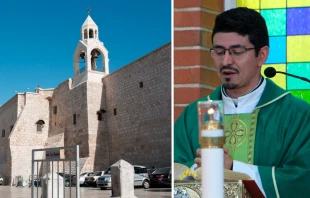 Basílica de la Natividad - Sacerdote Gonzalo Arboleda. Créditos: Eduardo Berdejo / ACN.