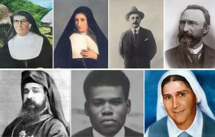 Hermana María Troncatti, la Hermana Vicenta María Poloni, José Gregorio Hernández, Bartolo Longo, Mons. Ignacio Maloyan, Pedro To Rot y la Hermana María del Monte Carmelo Rendiles Martínez. null