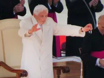 Benedicto XVI en su última audiencia general, febrero de 2013