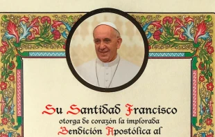 Pergamino de una bendición papal. Crédito: Limosnería Apostólica