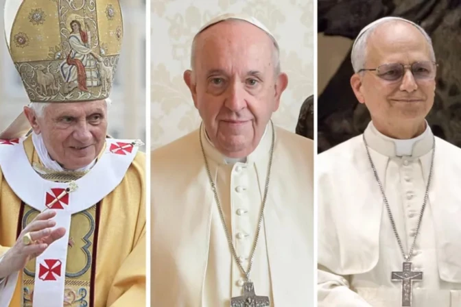 Papa Benedicto XVI, Papa Francisco y el Papa León XIV