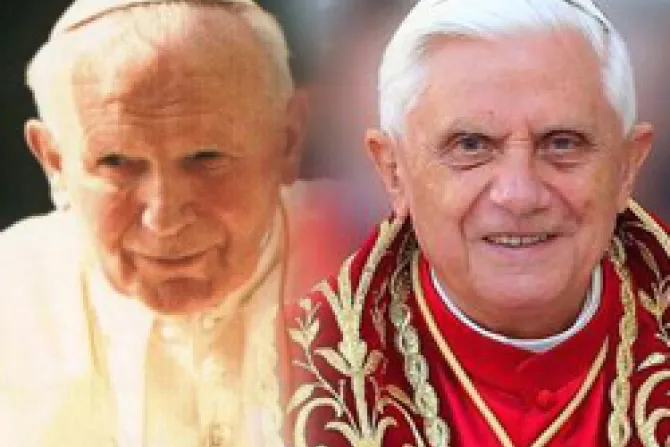 Benedicto XVI reza ante tumbas de Juan Pablo II y Pío XII