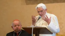 Benedicto XVI en su discurso sobre la importancia de la música sacra / Foto: L'Osservatore Romano