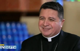 El obispo Evelio Menjívar habla con EWTN News in Depth el viernes 14 de marzo de 2025. Crédito: EWTN News in Depth.