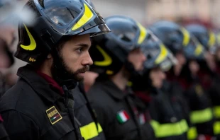 Los bomberos del Vaticano. Cru00e9dito: Daniel Ibu00e1u00f1ez/ACI Prensa 