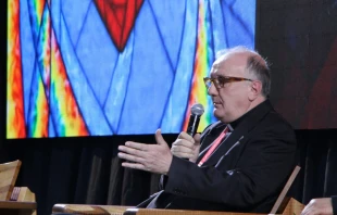 Mons. Graziano Borgonovo durante su intervención del 12 de septiembre. Crédito: IEC 2024.