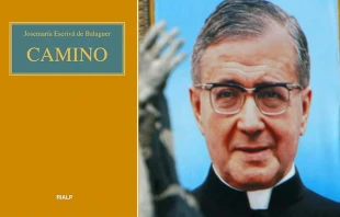 "Camino" y San Josemaría Escrivá representado en un tapiz durante su canonización en Roma. Crédito: Pablo Varela - Wikimedia Commons (CC BY-SA 4.0)