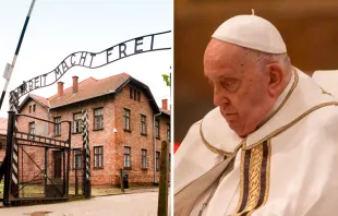 Ingreso al campo de concentración de Auschwitz - Papa Francisco. Crédito: Wikipedia - Daniel Ibáñez (ACI)