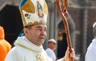 Mons. José Armando Álvarez Cano en la Basílica de Guadalupe. Crédito: Insigne y Nacional Basílica de Santa María de Guadalupe