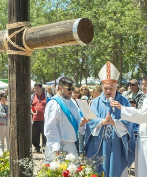 Ceremonia de colocación de la piedra fundamental. Crédito: Capilla Carlo Acutis
