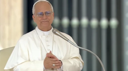 El Papa León XIV, durante la Audiencia General del 1 de octubre de 2025.