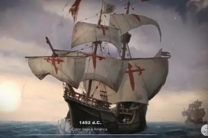 Imagen de las carabelas que llevaron a Colón hasta América.