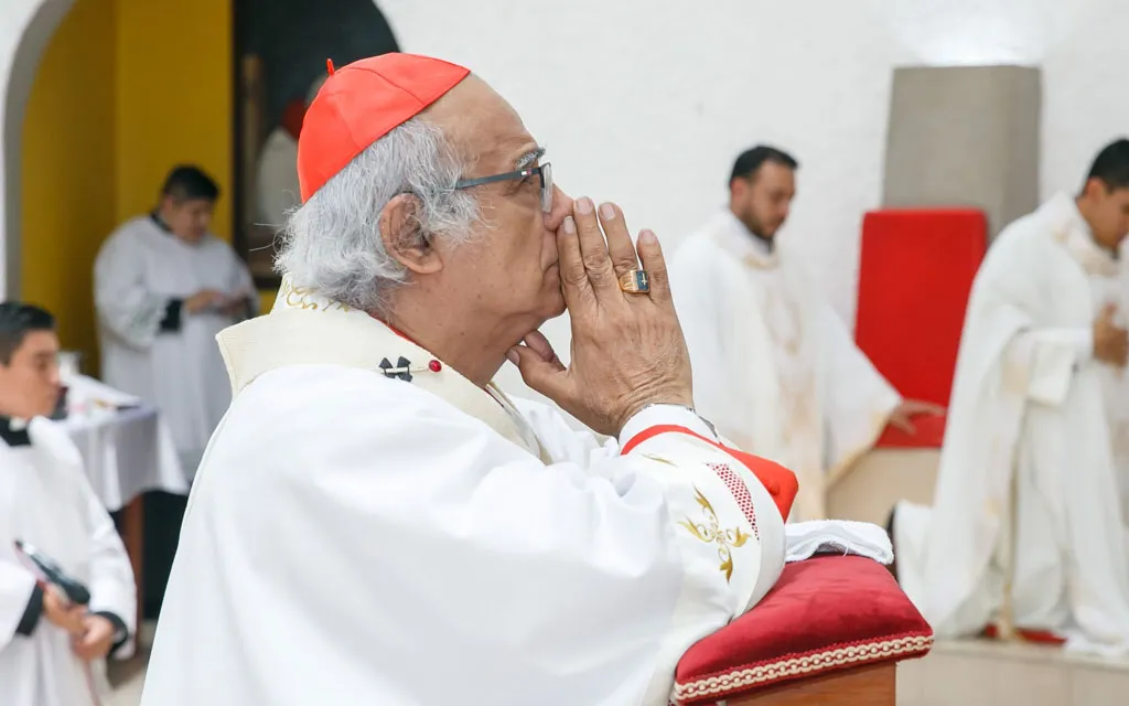 Cardenal Leopoldo Brenes rezando.?w=200&h=150