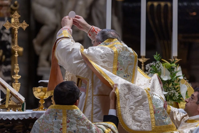 El Cardenal Burke en la Misa que celebró este sábado en la Basílica de San Pedro