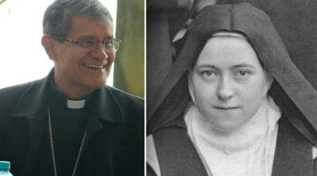 Cardenal Luis Cabrera y Santa Teresita del Niño Jesús.