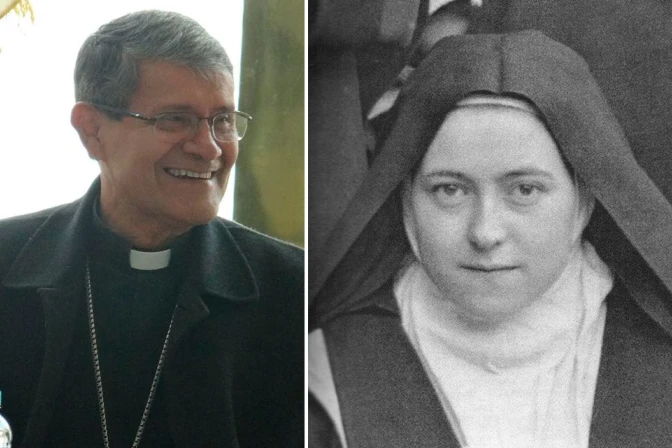 Cardenal Luis Cabrera y Santa Teresita del Niño Jesús.