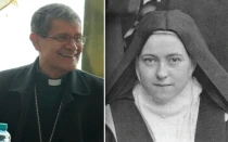Cardenal Luis Cabrera y Santa Teresita del Niño Jesús.